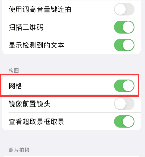 叠彩苹果手机维修网点分享iPhone如何开启九宫格构图功能 